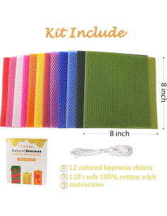 Kit de Velas de Cera de Abeja Bingfuego para Niños - 12 Hojas 2