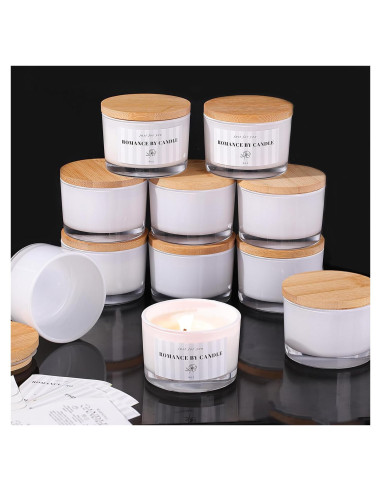 12 Tarros de Vidrio para Hacer Velas 4oz REISEN con Accesorios