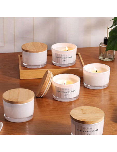 12 Tarros de Vidrio para Hacer Velas 4oz REISEN con Accesorios
