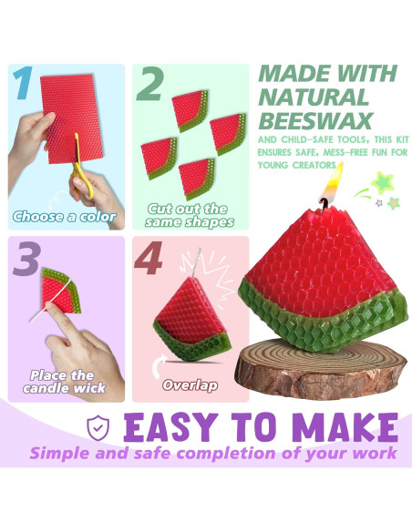 Kit de Fabricación de Velas de Cera de Abeja SMEAGOLORIYA 20.32 cm