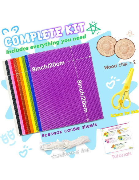 Kit de Fabricación de Velas de Cera de Abeja SMEAGOLORIYA 20.32 cm