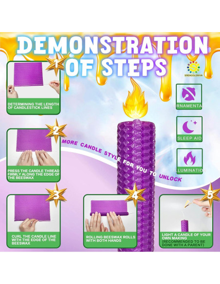 Kit de Fabricación de Velas de Cera de Abeja SMEAGOLORIYA 20.32 cm