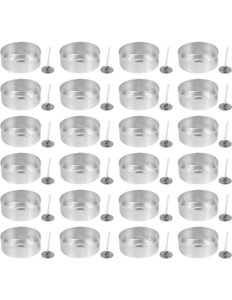 Kit 100 Soportes de Aluminio para Velas Tea Light EXCEART