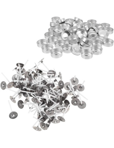 Kit 100 Soportes de Aluminio para Velas Tea Light EXCEART