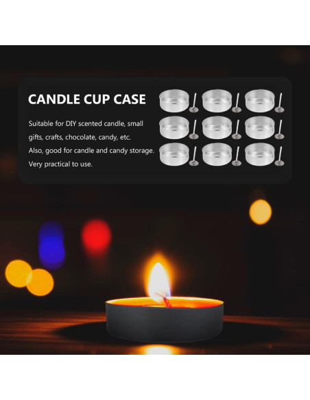 Kit 100 Soportes de Aluminio para Velas Tea Light EXCEART