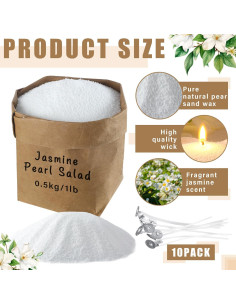 Kit de Recarga para Hacer Velas Conelist 1 lb Cera de Palma Jazmín 2