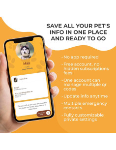 Etiqueta de identificación para mascotas PAWNIMALS con QR 2