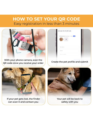 Etiqueta de identificación para mascotas PAWNIMALS con QR