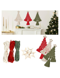 Kit de Macramé Navidad Ncozwo 3 Piezas Adornos Colgantes
