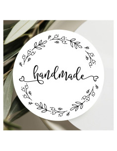 120 Pegatinas Hechas a Mano Redondas 40mm para Negocios