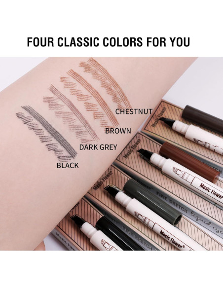 Lápiz de Cejas Music Flower Negro 04 a Prueba de Agua Lápiz de Cejas Music Flower Negro 04 a Prueba de Agua