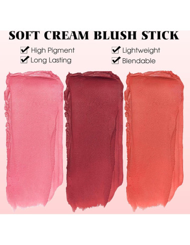 Bastón de Rubor en Crema BEFIVECOK 17g Rojo Caliente