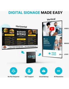 Reproductor de Señalización Digital EZ-AD TV 4K con Plan Gratuito 2