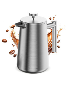 Cafetera Prensa Francesa Stellagro Acero Inoxidable 1L Doble Pared