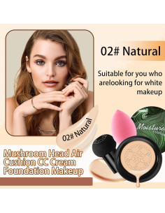 Crema CC Hidratante 2P DWDiWen con Esponja, Natural 50g 2