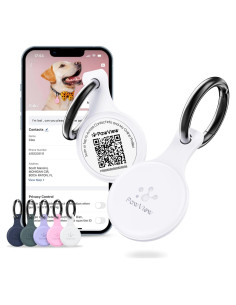 Etiqueta de Identificación para Mascotas PawView QR Silicona Blanca