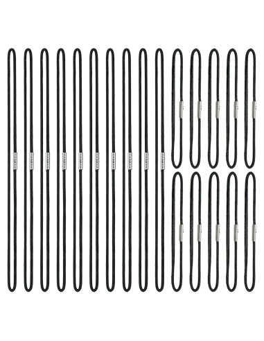 20 Bandas Elásticas Negras IFAMIO para Cuadernos y Diarios