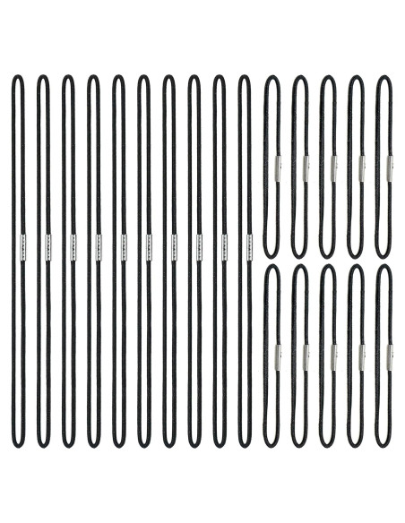 20 Bandas Elásticas Negras IFAMIO para Cuadernos y Diarios