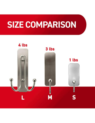 Ganchos Dobles de Pared Command Grande Niquel Cepillado 1.81 kg