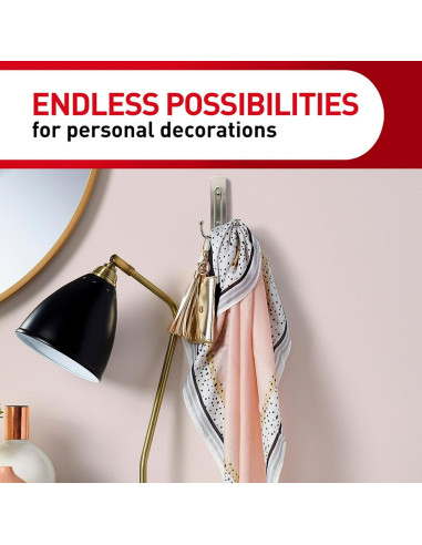 Ganchos Dobles de Pared Command Grande Niquel Cepillado 1.81 kg