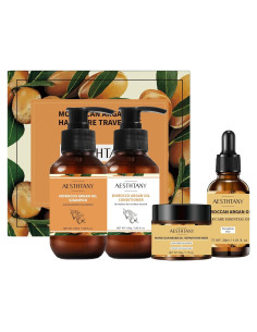 Kit de Cuidado del Cabello Argán Marroquí - 4 Piezas Viaje