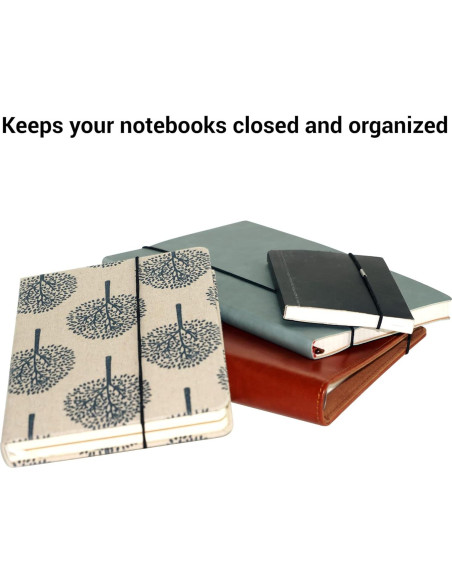 20 Bandas Elásticas Negras IFAMIO para Cuadernos y Diarios