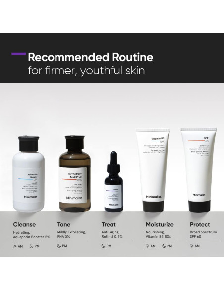 Sérum de Retinol 0.6% Minimalista 30 ml | Antienvejecimiento