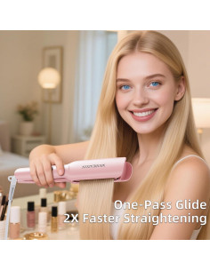 Plancha de Pelo MEIBEAZON MS-02 Cerámica 1.7" Iónica Rosa 2