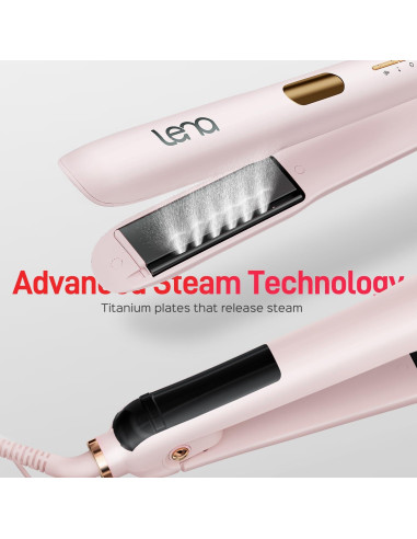 Plancha de Vapor LENA H11, Alisado Profesional con Titanio