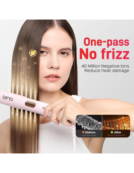 Plancha de Vapor LENA H11, Alisado Profesional con Titanio