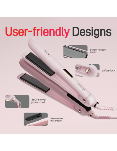 Plancha de Vapor LENA H11, Alisado Profesional con Titanio