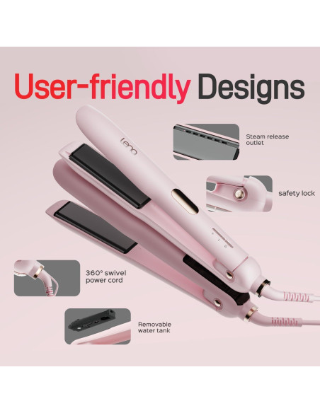 Plancha de Vapor LENA H11, Alisado Profesional con Titanio