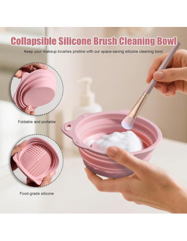 Conjunto de Brochas de Maquillaje BS-MALL 34 Pcs con Estuche Rosado