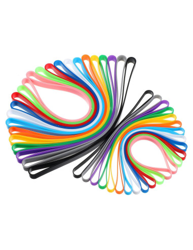 24 Bandas de Silicona Coloridas Quilax - 2 Tamaños, 12 Colores