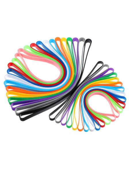 24 Bandas de Silicona Coloridas Quilax - 2 Tamaños, 12 Colores