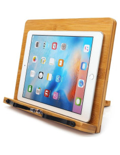 Soporte de Libro Ajustable wishacc de Bambú - Plegable y Resistente 2