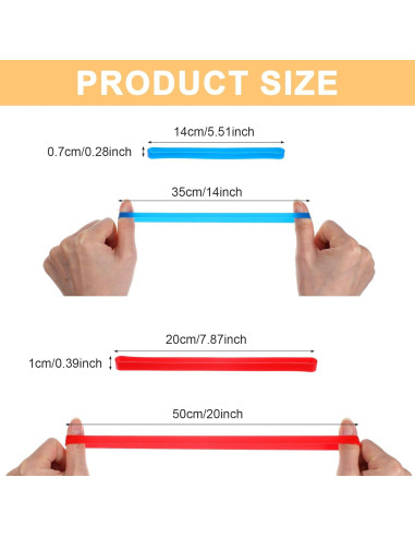 24 Bandas de Silicona Coloridas Quilax - 2 Tamaños, 12 Colores