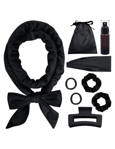 Juego de Rizado Sin Calor ewinever 9 Piezas Diadema Negro