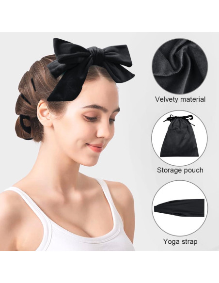 Juego de Rizado Sin Calor ewinever 9 Piezas Diadema Negro