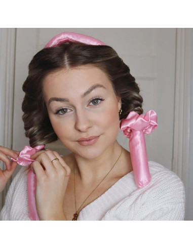 Rizador de Cabello Sin Calor ShenZhen - Rulos Grandes Rosa