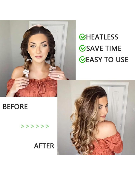 Rizador de Cabello Sin Calor ShenZhen - Rulos Grandes Rosa