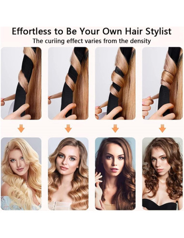 Rizador de Cabello Sin Calor ShenZhen - Rulos Grandes Rosa