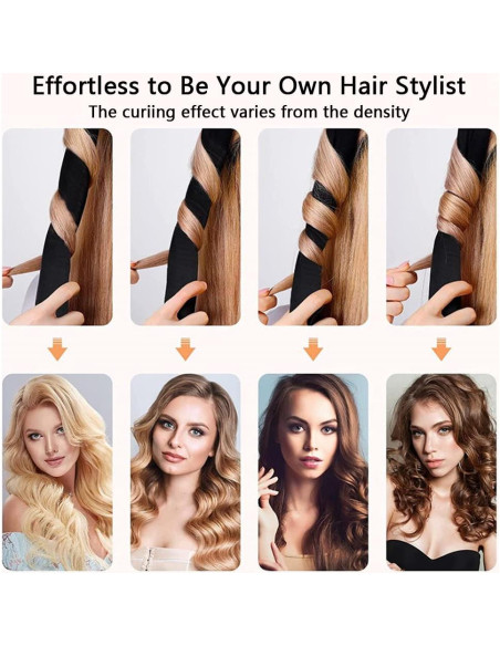 Rizador de Cabello Sin Calor ShenZhen - Rulos Grandes Rosa