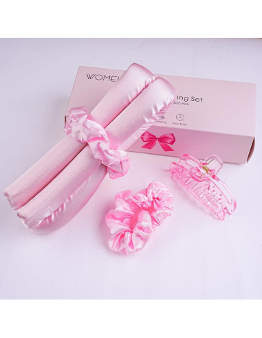 Rizador de Cabello Sin Calor ShenZhen - Rulos Grandes Rosa