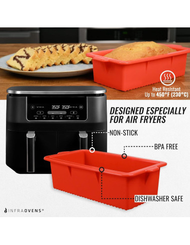 Moldes de Silicona para Pan INFRAOVENS para Ninja Foodi 8qt