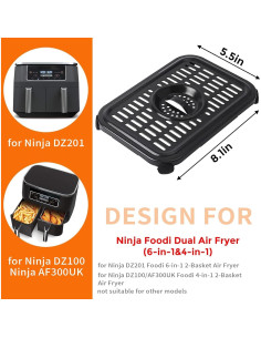 Plato Crisper Reemplazo Ninja Foodi 8QT Acero Inoxidable 2