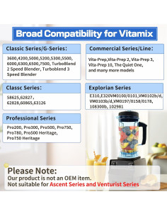 Jarra de Licuadora 64oz Kartio para Vitamix 5200 5000 5500 2