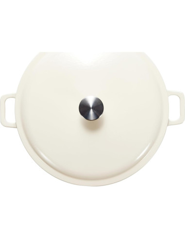 Cacerola redonda de hierro fundido Amazon Basics 3.12L blanca