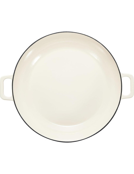 Cacerola redonda de hierro fundido Amazon Basics 3.12L blanca