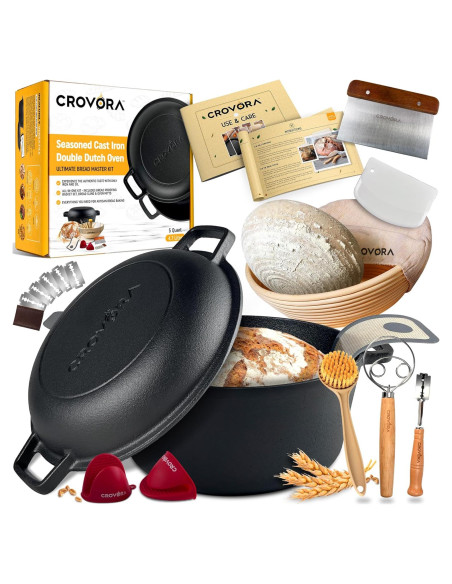 Horno de Hierro Fundido Crovora 5L Pre-Sazonado para Pan Horno de Hierro Fundido Crovora 5L Pre-Sazonado para Pan